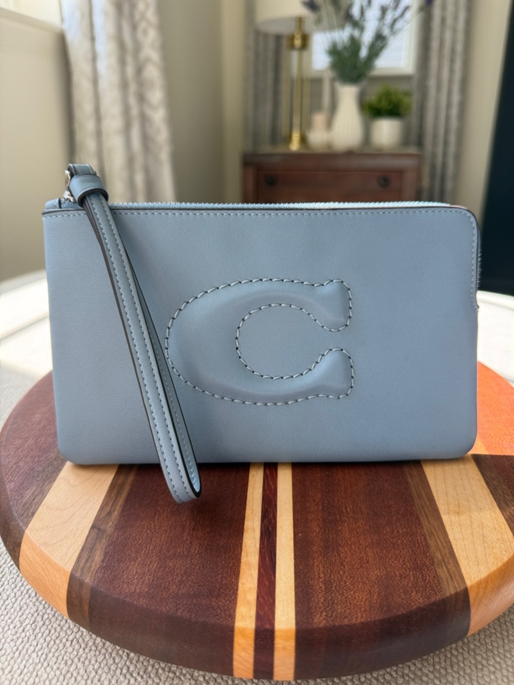 Coach Light Blue Wristlet Wallet